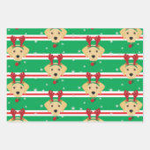 クリスマスサンタイエローラブラドールレトリエバードッグ ラッピングペーパーシート (正面3)