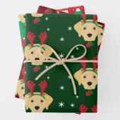 クリスマスサンタイエローラブラドールレトリエバードッグ ラッピングペーパーシート (インサイチュ)