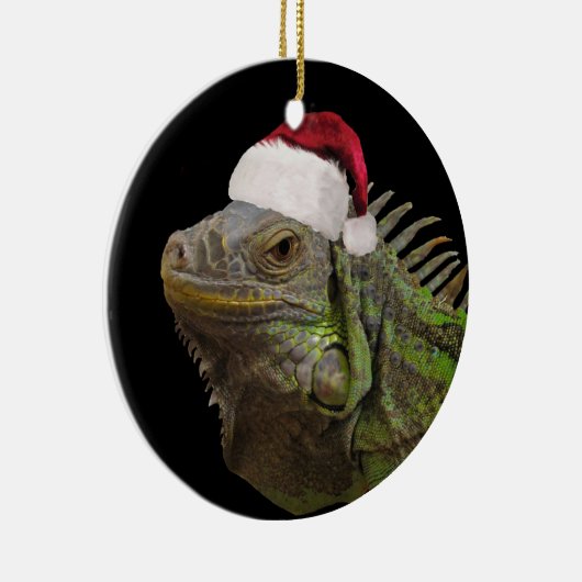 クリスマスサンタイグアナリザード セラミックオーナメント (右)