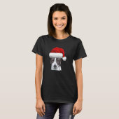 クリスマスサンタイタリアンハグレイハウンド犬 Tシャツ (正面フル)
