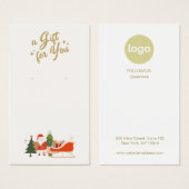 クリスマスサンタイヤリングロゴ表示カード (正面&裏面)