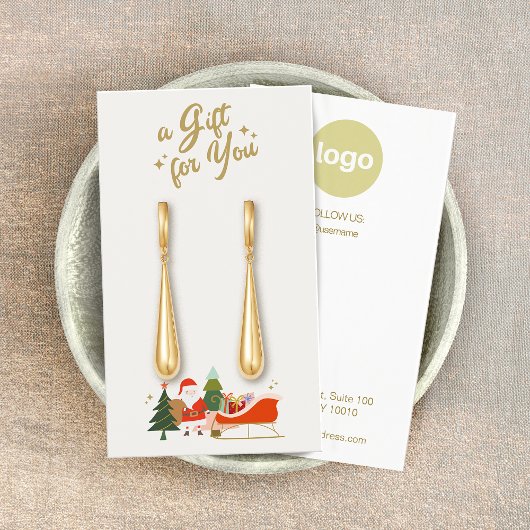 クリスマスサンタイヤリングロゴ表示カード