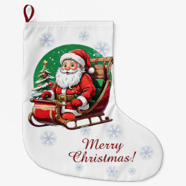 クリスマスサンタインスリーツストッキング ラージクリスマスストッキング