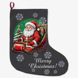 クリスマスサンタインスリーツストッキング ラージクリスマスストッキング