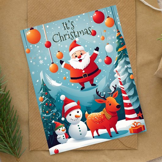 クリスマスサンタウィンターホリデーカード シーズンカード