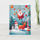 クリスマスサンタウィンターホリデーカード シーズンカード (正面)