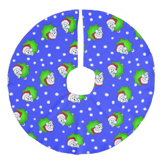 クリスマスサンタウェスティズツリースカート フェイクリネンツリースカート