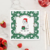 クリスマスサンタウエストハイランドホワイトテリアウェスティー スタンダードランチョンナプキン (インサイチュ)