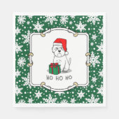 クリスマスサンタウエストハイランドホワイトテリアウェスティー スタンダードランチョンナプキン (正面)