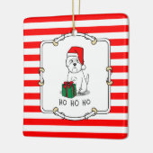 クリスマスサンタウエストハイランドホワイトテリアウェスティー セラミックオーナメント (左)