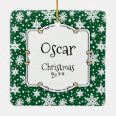 クリスマスサンタウエストハイランドホワイトテリアウェスティー セラミックオーナメント (裏面)