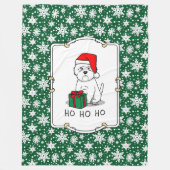 クリスマスサンタウエストハイランドホワイトテリアウェスティー フリースブランケット (正面)