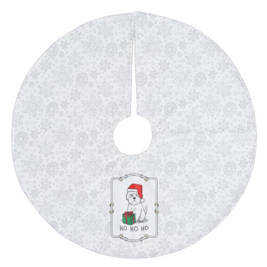 クリスマスサンタウエストハイランドホワイトテリアウェスティー フリース ツリースカート (正面)