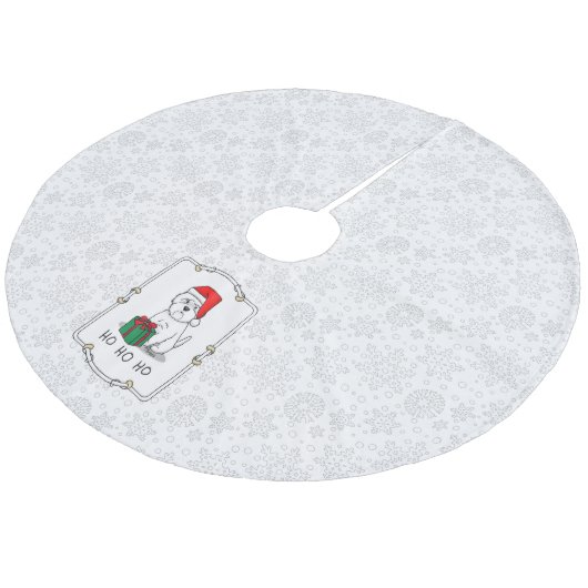 クリスマスサンタウエストハイランドホワイトテリアウェスティー フリース ツリースカート (アングル)