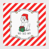 クリスマスサンタウエストハイランドホワイトテリアウェスティー ラベル (デザイン2)