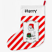 クリスマスサンタウエストハイランドホワイトテリアウェスティー ラージクリスマスストッキング (裏面)