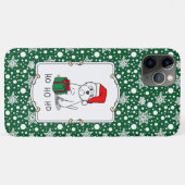 クリスマスサンタウエストハイランドホワイトテリアウェスティー Case-Mate iPhoneケース (裏面(横))
