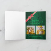 クリスマスサンタウォッチバーンウッドファミリーフォトおもしろい カード (内部)