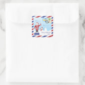 クリスマスサンタエアメール封筒 スクエアシール (バッグ)