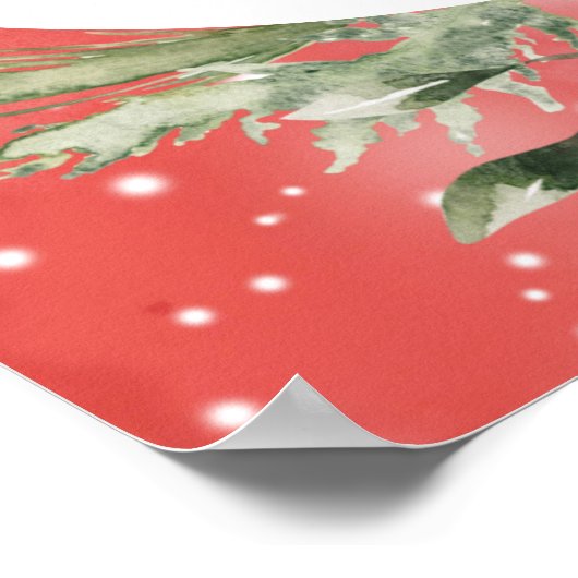 クリスマスサンタエレファントベビーシャワーウェルカムサイン ポスター (角)