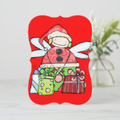 クリスマスサンタエンジェルフラットグリーティングカード カード (スタンド正面)