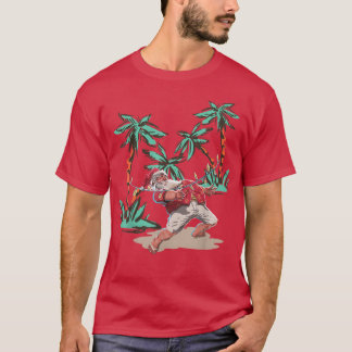 クリスマスサンタオンザビーチフェアリーライト Tシャツ