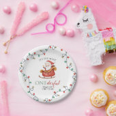 クリスマスサンタオンダーフルファースト誕生日 ペーパープレート (パーティー)