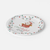クリスマスサンタオンダーフルファースト誕生日 ペーパープレート (アングル)