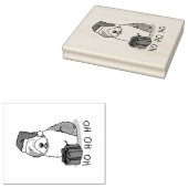 クリスマスサンタオールド英語シェプドッグ(グレー1)かわいい ラバースタンプ (押印)