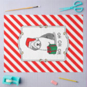 クリスマスサンタオールド英語シェプドッグ（グレー1）かわいい 薄葉紙 (クラフト)