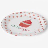 クリスマスサンタカップケーキファースト誕生日紙プレート ペーパープレート (アングル)