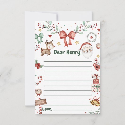 クリスマスサンタカプセルノートメッセージカード サンキューカード (正面)