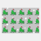 クリスマスサンタカートゥーンカエル包装紙シート ラッピングペーパーシート (正面3)