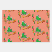 クリスマスサンタカートゥーンカエル包装紙シート ラッピングペーパーシート (正面2)