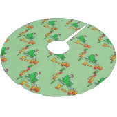 クリスマスサンタカートゥーンガエルのツリースカート ブラッシュドポリエステルツリースカート (アングル)