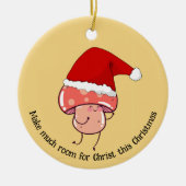 クリスマスサンタキノコ セラミックオーナメント (正面)