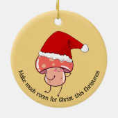クリスマスサンタキノコ セラミックオーナメント (裏面)