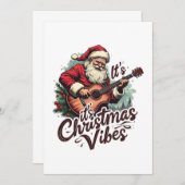 クリスマスサンタギタープレーヤー - ロッキン・アラウンド・ザ・  招待状 (正面/裏面)