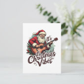 クリスマスサンタギタープレーヤー – Rockin のまわりに the シーズンポストカード (スタンド正面)