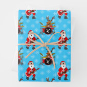 クリスマスサンタギタールドルフドラムパターン ラッピングペーパーシート (インサイチュ)