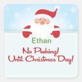 クリスマスサンタギフトラベルシールまで覗き見なし スクエアシール (正面)