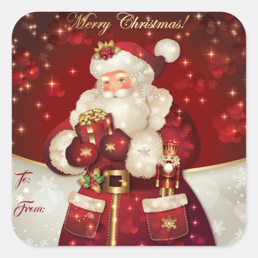 クリスマスサンタギフトラベルシール スクエアシール (正面)