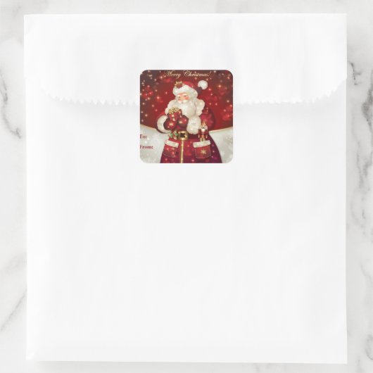 クリスマスサンタギフトラベルシール スクエアシール (バッグ)