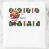 クリスマスサンタギフトラベル 長方形シール (バッグ)