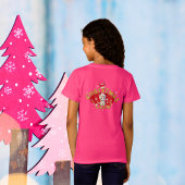 クリスマスサンタギンガーブレッドアルファベットHピンクガール Tシャツ