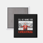 クリスマスサンタクリスマスの家に帰おもしろいる1 マグネット (正面/裏面)