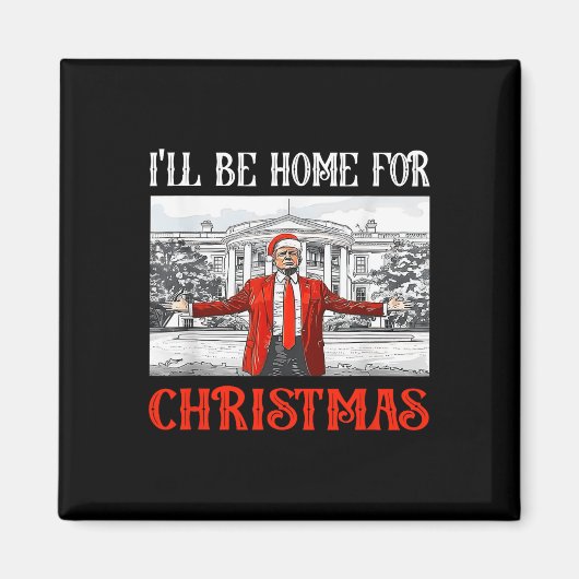 クリスマスサンタクリスマスの家に帰おもしろいる1 マグネット (正面)