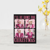 クリスマスサンタクリスマストランプの家おもしろいに帰る カード (黄色い花)