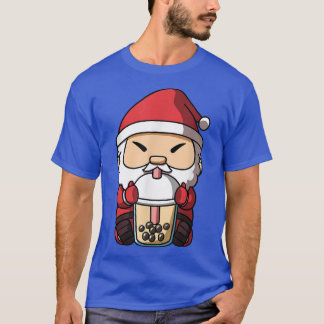 クリスマスサンタクロスボバミルクティーバブルティーアニ Tシャツ
