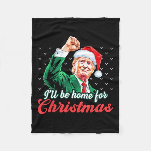クリスマスサンタクロースおもしろいトランプ フリースブランケット (正面)